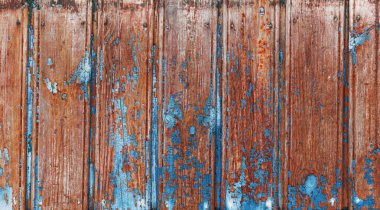 Çatlak boyalı arka plan tahtası. Renk Kabuğu ahşap dokusu