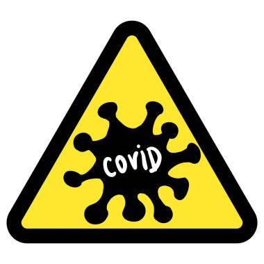 Soyut virüs türü Coronavirus 2019-nCoV COVID-19 MERS-Cov Roman Coronavirüs biyolojik tehlike işareti