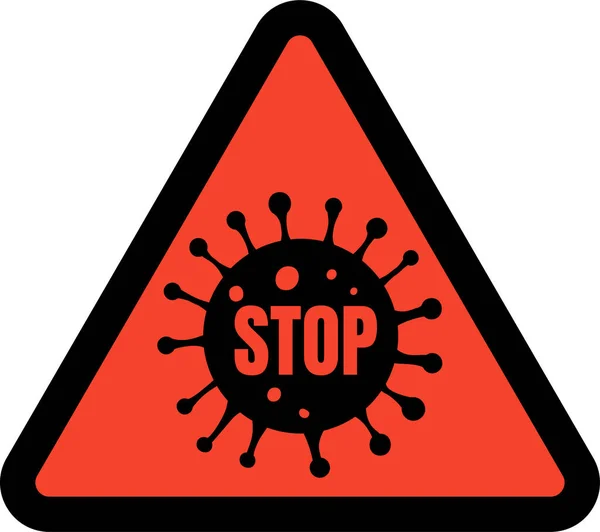 Abstrakter Virusstamm Modell Coronavirus 2019-nCoV COVID-19 MERS-Cov Neuartiges Coronavirus durchgestrichen rotes STOP-Zeichen — Stockvektor