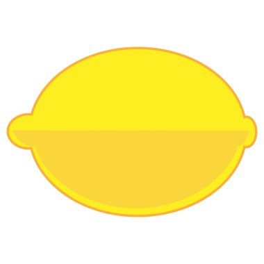 Arkaplanda sarı sadeleştirilmiş limon simgesi izole edildi