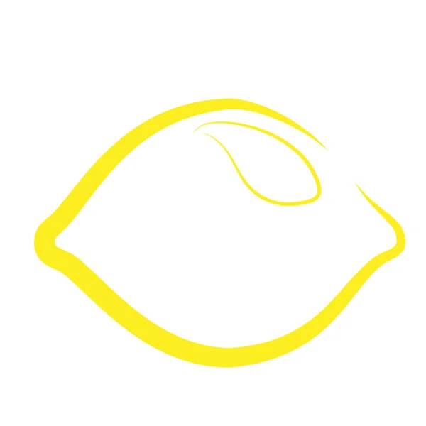 Amarillo Limón Agraciado Icono Aislado Sobre Fondo Blanco — Vector de stock