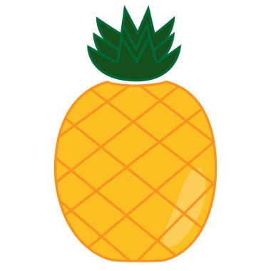 Ananasın sadeleştirilmiş hali. Vektör ananas logosu