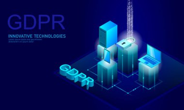 Gizlilik veri koruma yasası Gdpr. veri düzenleme hassas bilgi güvenliği kalkan Avrupa Birliği. Unutulmuş kaldırma düz izometrik 3d iyi olacak. Küresel iş eprivacy vektör çizim