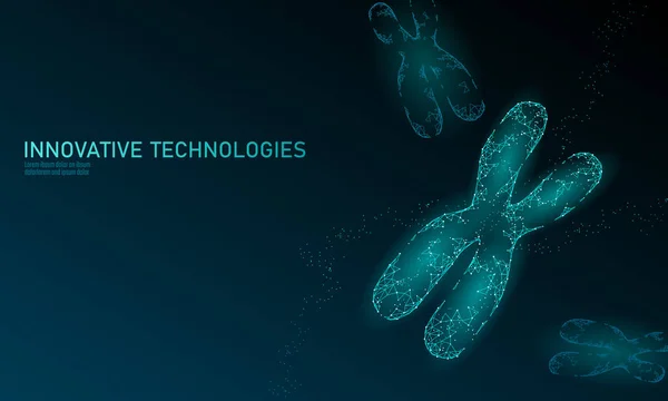 Koncepcja medycyny Dna chromosomu. Low poly wielokątne trójkąta genów terapia Leczenie genetyczne choroby. GMO Inżynieria Crispr Cas9 innowacji nowoczesnej technologii nauki transparent wektor ilustracja — Wektor stockowy