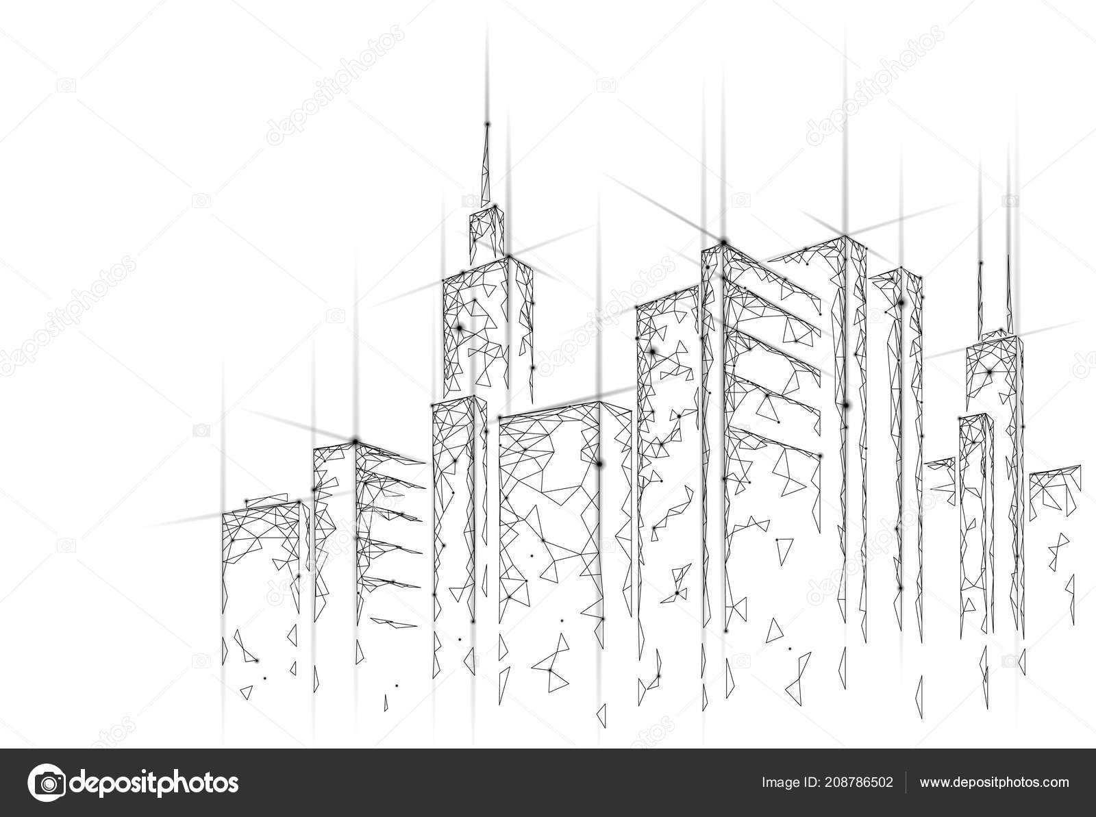 Low Poly Smart City 3d Wire Mesh Intelligent Building Automation System Business Concept Web Online Computer Networking Architecture Urban Cityscape Technology Sketch Banner Vector Illustration Stock Vector C Goodluckwithus