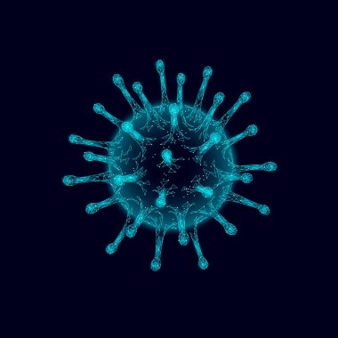 3D viral hücre Düşük poli. Poligonal üçgen enfeksiyon kronik hastalık hepatit virüsü, grip gribi, hücre organizma, AIDS'e bulaştırmak. Soyut tıp bilim sağlık vektör çizim.