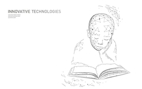 Machine Learning Low Poly Technology Concept Entreprise Réseau Neuronal Intelligence — Image vectorielle