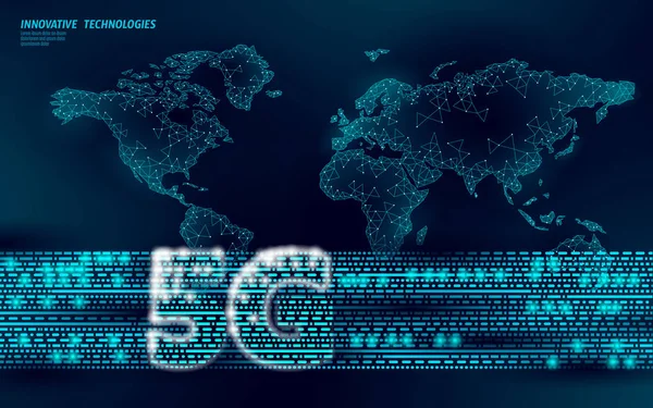 Mapa del mundo 5G internet web transmisor de información de conexión global. Antena de radio móvil de alta velocidad celular. Ilustración vectorial intercambio de datos — Vector de stock