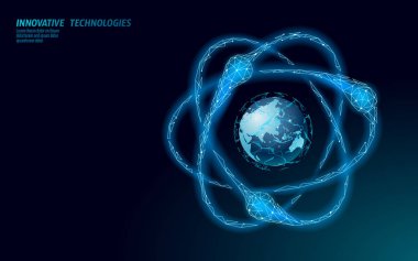 Atom parçacığı dünya haritasında iç çekiyor. Nükleer askeri silahlar küresel tehlike. Atonik güç savunma ülke güvenlik. Nükleer kol uluslararası şiddet antlaşması kavramı vektör illüstrasyon