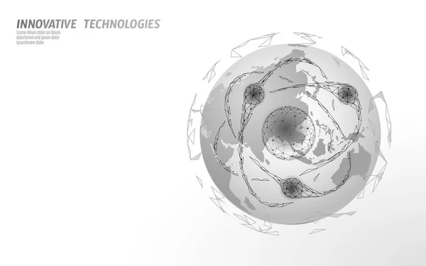 Signo de partícula átomo Mapa de Asia. Armas nucleares militares peligro global. Defensa del poder atómico China Corea Japón seguridad del país. Arma nuclear tratado internacional violencia concepto vector ilustración — Vector de stock