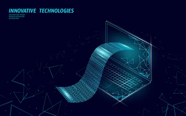 Ψηφιακό νομοσχέδιο 3D Web τραπεζική έννοια. Πολυγωνικό σημείο γραμμή online αγορών εισιτήριο πληρωμής φορητό υπολογιστή. Οικονομική ηλεκτρονική τεχνολογία banner υπόδειγμα φορέα εικονογράφηση — Διανυσματικό Αρχείο