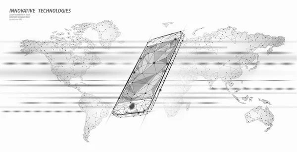 4G nuova connessione internet wireless wifi. Mappa del mondo del dispositivo mobile Smartphone. Illustrazione vettoriale della tecnologia data rate di connessione all'innovazione ad alta velocità della rete globale — Vettoriale Stock