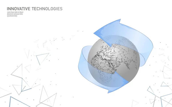 Koncepcja rozwiązania problemów ekologicznych planety Ziemia. Ochrona przyrody oszczędzać środowisko ostrożny globalny projekt ekologiczny. Bliski Wschód Afryka Europa strony kraje. Ilustracja wektora technologii światowej — Wektor stockowy