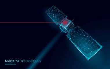 Telekomünikasyon uydu radar anteni. Uydu Sputnik askeri güvenlik veri ileticisi internet bağlantısı. Dünya çapında koruma izleme bilgileri arka plan vektör çizimi