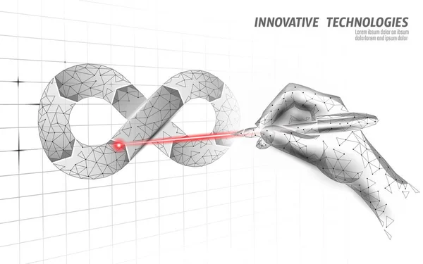 Devops opérations de développement logiciel symbole infini. Gestion du programmeur qualité du cycle de vie du système laser. Codage des tests de bâtiment surveillance des rejets. Illustration vectorielle indépendante en ligne — Image vectorielle