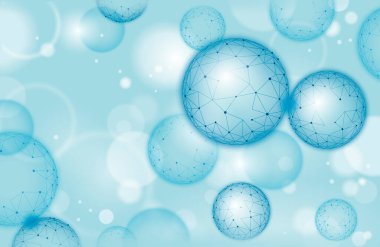 3D nanoteknoloji fulleren doku siber uzayı. Nano fiber kimyasal modern malzeme tasarımı. Atom molekülü makro yapı katmanı süperiletken geliştirme vektörü çizimi