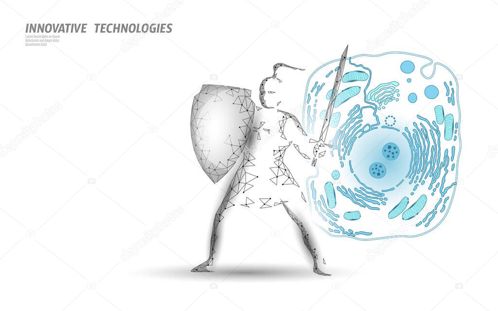 Science biology gene modifying concept. Laser operation virtual reality modification. Futuristic medicine research gene therapy health analysis vector illustration