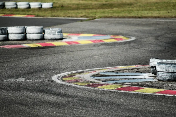 Una Foto Dettagliata Una Parte Della Pista Chicane Con Cordoli — Foto Stock