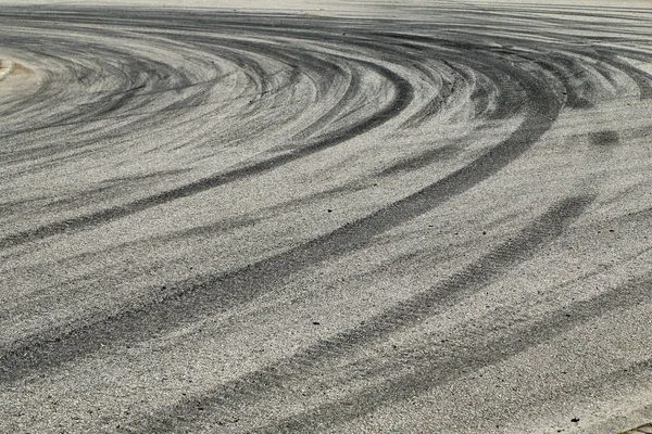 Rubber Tracks Rallye Cars Left Tarmac Hairpin — Stock Photo, Image