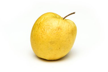 Bir resim bir sıradan yeşil Golden Delicious elma, değişiklikler elma eski, çekici bir değil kuru. Buruşuk ve büzüştürmüştü.