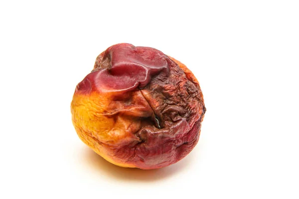 Een Foto Van Een Verrotte Nectarine Vorm Vervormd Oneetbaar Geïsoleerd — Stockfoto