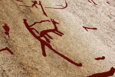 Isveç 'te komik bir anlam ile önceden geçmiş bir çizim. Mağara erkeklerin zoophia gösterir. 