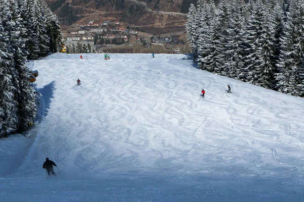 Una Foto Estación Esquí Los Alpes Austriacos Nieve Clima Son —  Fotos de Stock