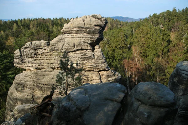 Das Gebiet Der Tschechischen Republik Genannt Prachovsk Skly Prachovsk Felsen — Stockfoto