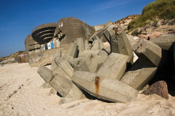 German Nazi Bunkers Fortresses Second World War Standing Beaches Slowly — Stock Photo, Image