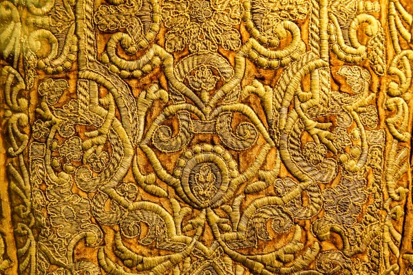 Szczegóły Starego Żydowskiego Gobelin Tekstylnego Kolorowymi Detalami Ozdobnymi — Zdjęcie stockowe
