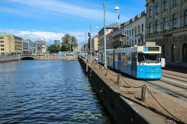 Cuadro Del Día Soleado Brillante Gotemburgo Suecia Con Tranvía Típico — Foto de Stock