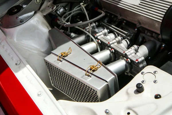 Detail Sports Car Engine Historic Rallye Car — Stock Photo, Image