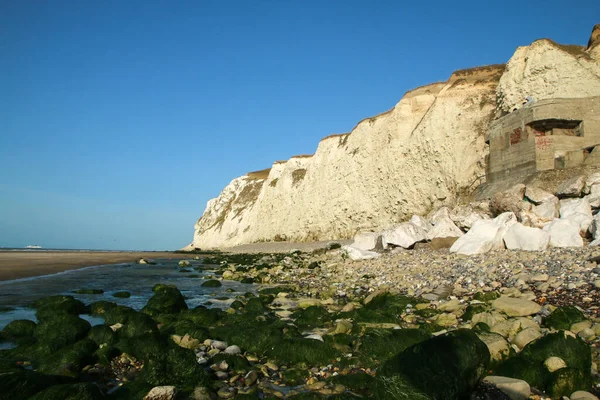 Beaches High White Cliffs Shore Channel Escalles France — Stock Photo, Image