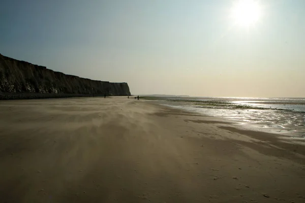 Beaches High White Cliffs Shore Channel Escalles France Ruins German — Stock Photo, Image