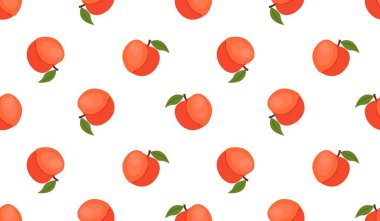 Afişler, kartlar, el ilanları, sosyal medya duvar kağıtları vs. için şeftali desenli kusursuz desen.