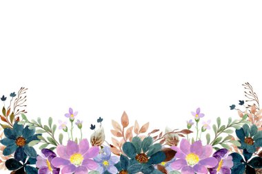 Tasarım için suluboya çiçekler arka plan vektörü.