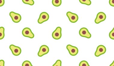 Avokado desenli geometrik dikişsiz. Taze avokado dilimleri.