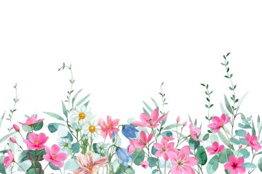 Tasarım için suluboya çiçekler arka plan vektörü.