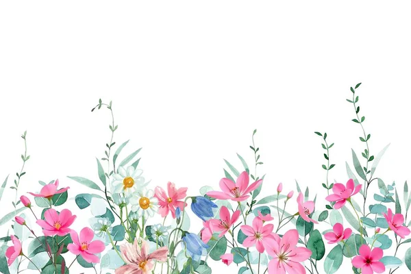 Tasarım için suluboya çiçekler arka plan vektörü.