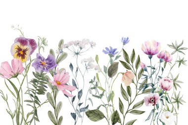 Tasarım için suluboya çiçekler arka plan vektörü.