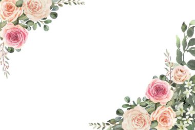 Tasarım için suluboya çiçekler arka plan vektörü.