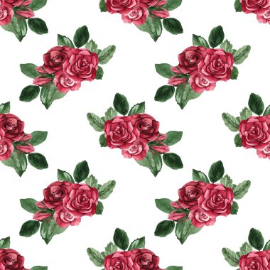 Suluboya çiçekleri tasarım için kusursuz desen vektörü.