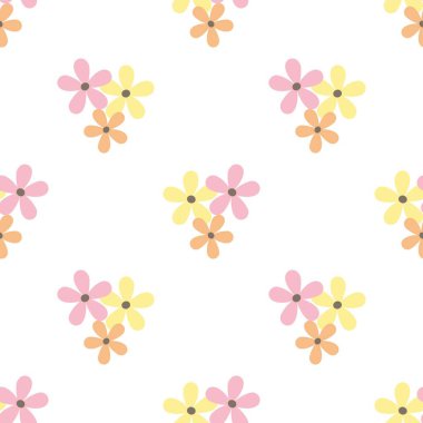 Çiçek vektör desenli illüstrasyon çiçek arkaplanı