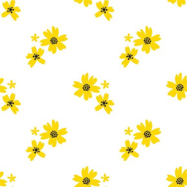 Çiçek vektör desenli illüstrasyon çiçek arkaplanı