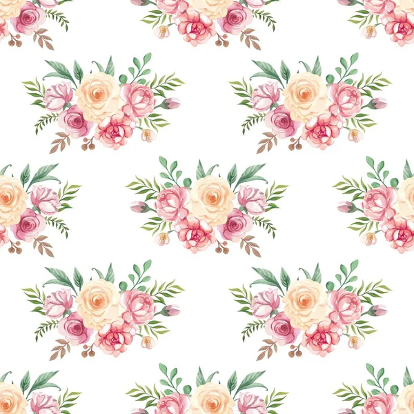 Tasarım için suluboya desensiz çiçek vektörü.