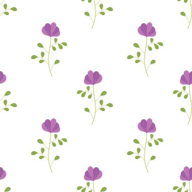 Çiçeksiz vektör desenli illüstrasyon çiçek arkaplanı