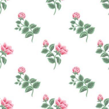 Çiçeksiz vektör desenli illüstrasyon çiçek arkaplanı