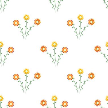 Çiçeksiz vektör desenli illüstrasyon çiçek arkaplanı