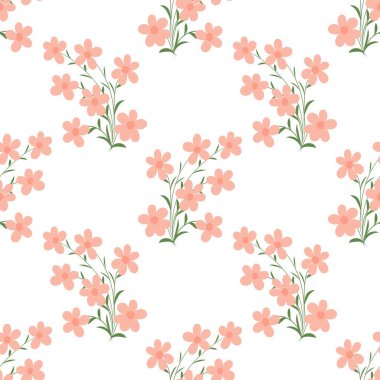 Çiçeksiz vektör desenli illüstrasyon çiçek arkaplanı