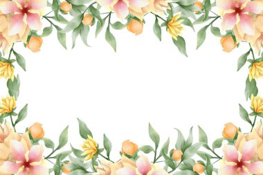 Tasarım için suluboya çiçekler arka plan vektörü.